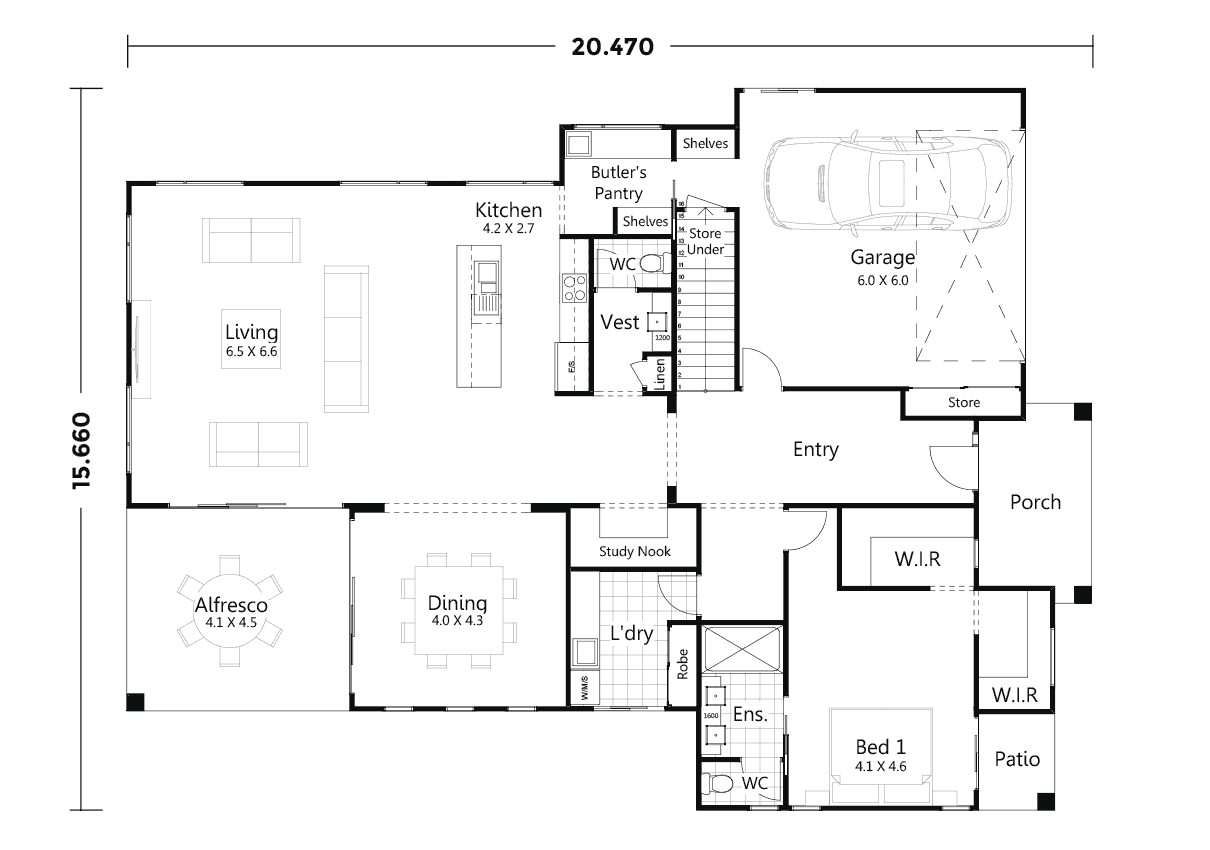Sitting Pretty Modern floor plan