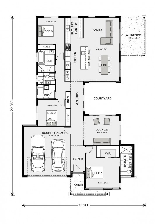 Cool Courtyard floor plan