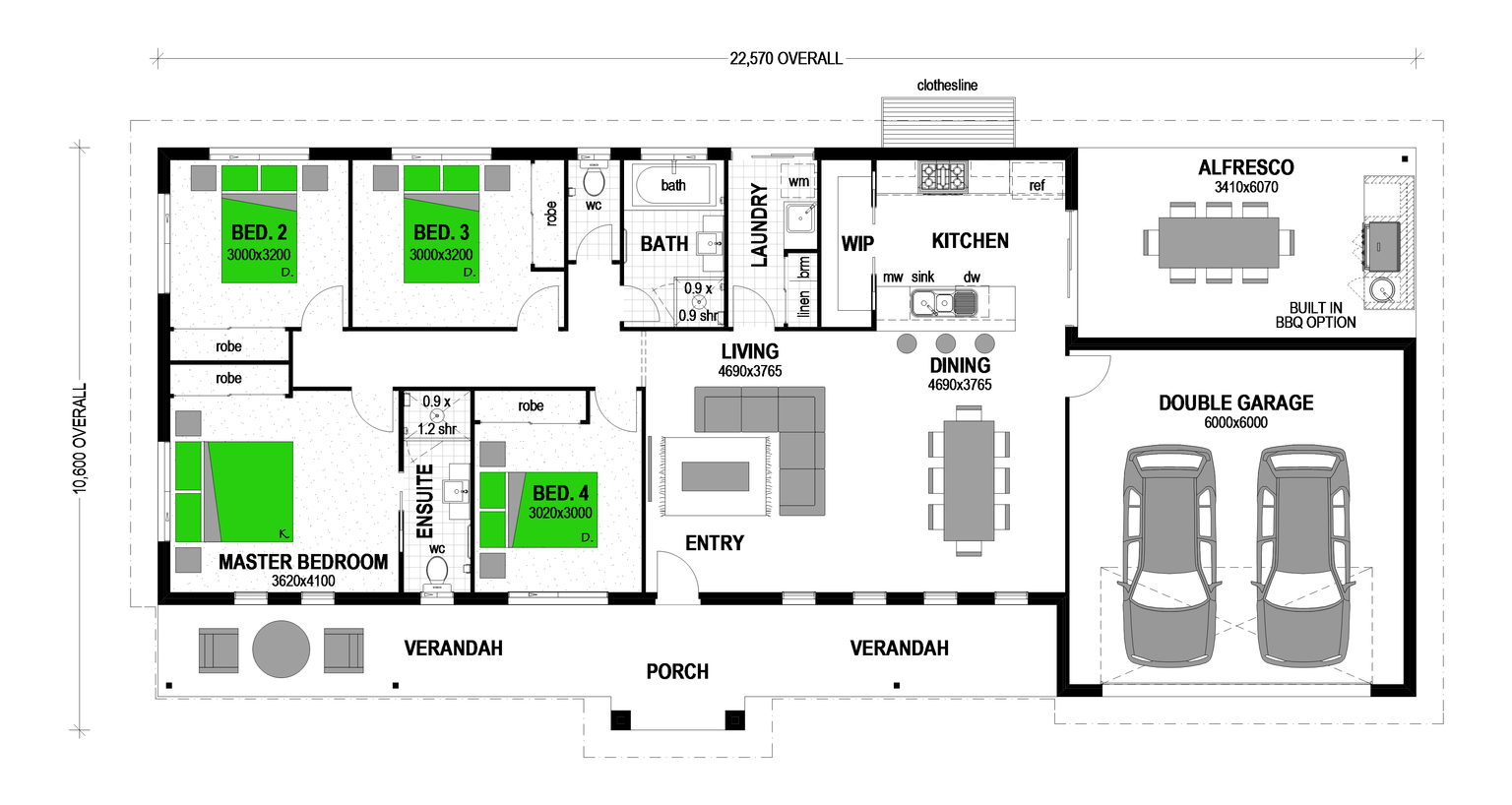 3000m2 section with big home floor plan
