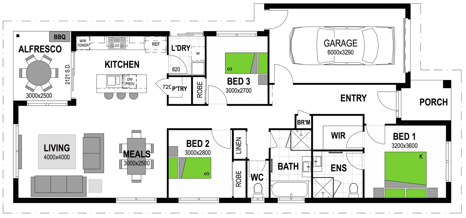 Built for family living floor plan