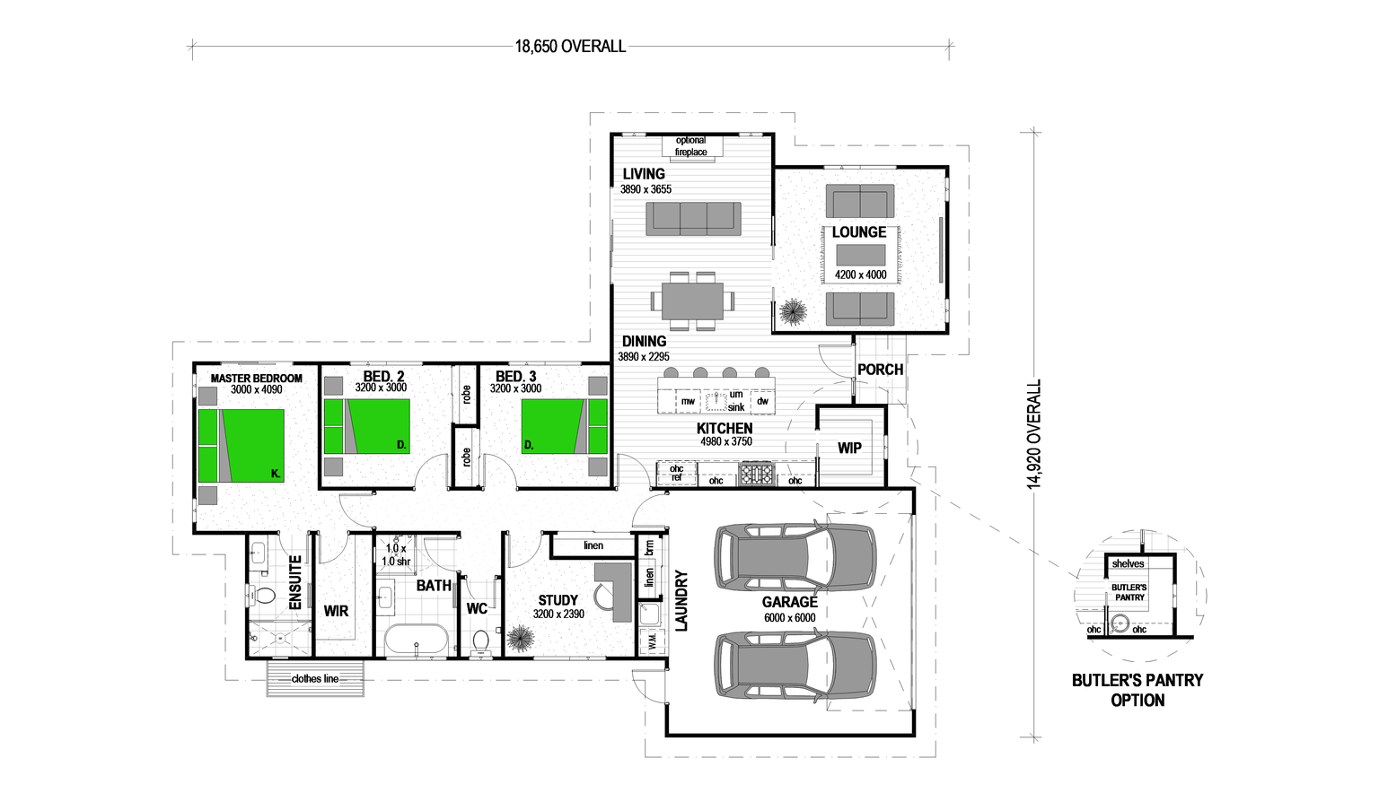 North facing Mountain View Estate floor plan